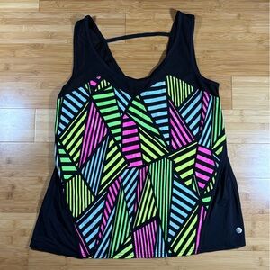 LIVI Active Geometric Print Mesh Racerback Tank Top 14/16